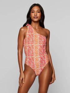 The Martinique One Piece - Tiger Leaf Print