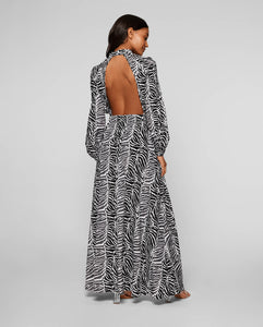 The Taillat Dress - Zebra Leaf Print