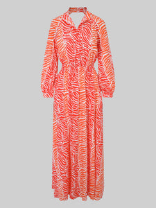The Taillat Dress - Tiger Leaf Print