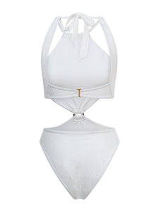 Sirena Halter Swimsuit - White Rock